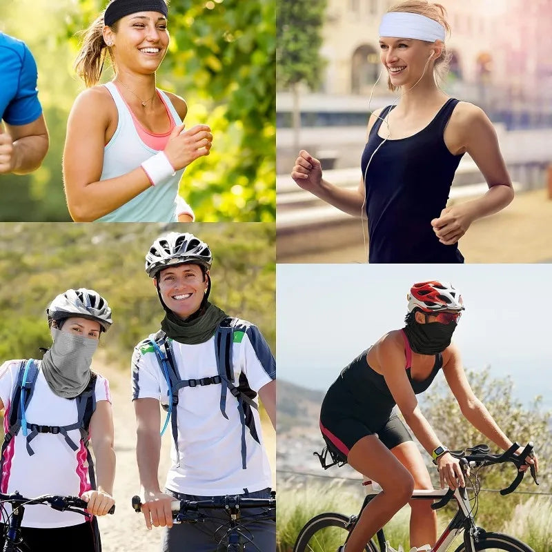 Breathable Sunscreen Ice Silk Scarf Outdoor Fishing Magic Face Scarf Neck Sleeve Cycling Mask Sports Headgear - Action Outdoors Kiwi