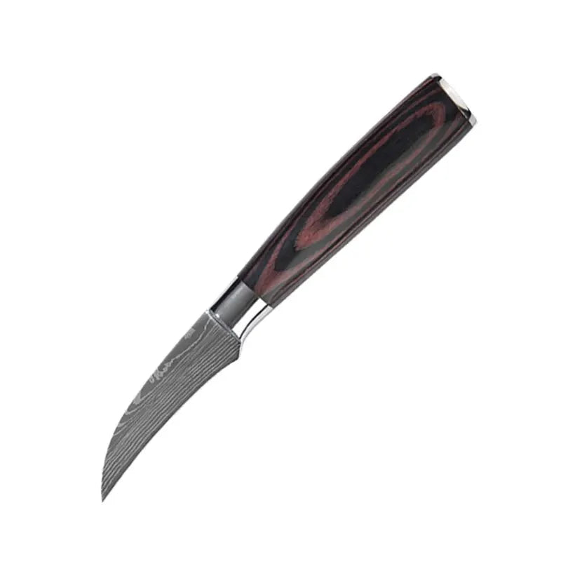 Kitchen Knife Chef Knives Meat Cleaver Fruit Vegetable Knife Slicing Knife Santoku Knife Damascus Pattern Cooking Cutter - Action Outdoors Kiwi