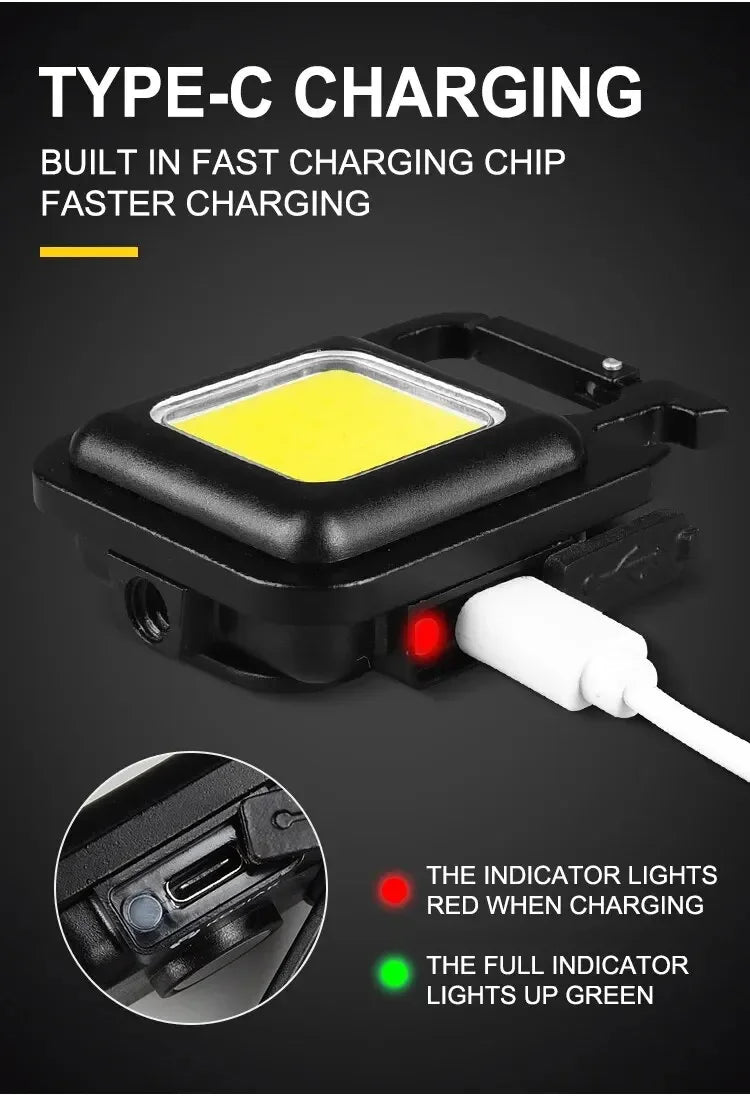 Mini Protable COB Flashlight Keychain Lamp 4 Lighting Modes Torch Outdoor Waterproof Emergency Camping Fishing Work Lights - Action Outdoors Kiwi