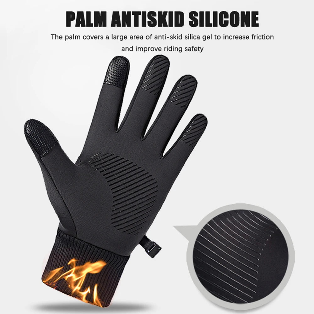 Winter Waterproof Men's Gloves Touchscreen Windproof Sports Fishing Driving Motorcycle Ski Non-slip Warm Cycling Women Gloves - Action Outdoors Kiwi
