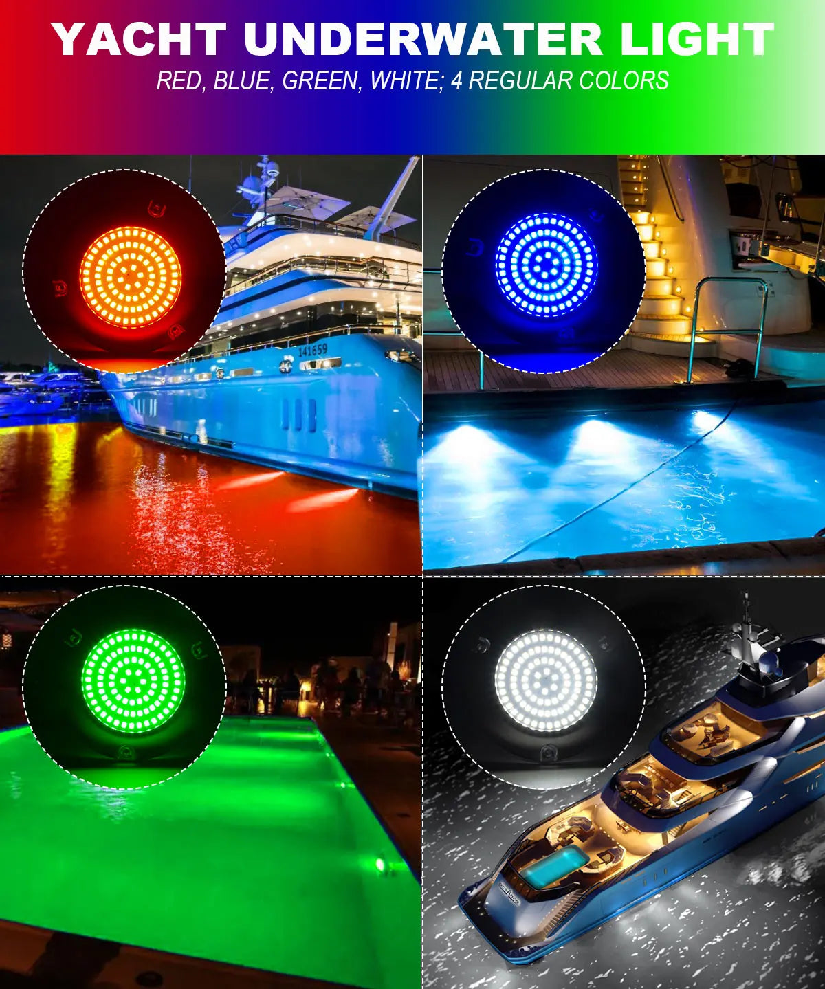 2pcs 120W LED Marine Yacht Lamp DC12V 24V 316L Stainless Steel IP68 Anti-corrosion Boat Underwater Light Saltwater Яхты Катера - Action Outdoors Kiwi