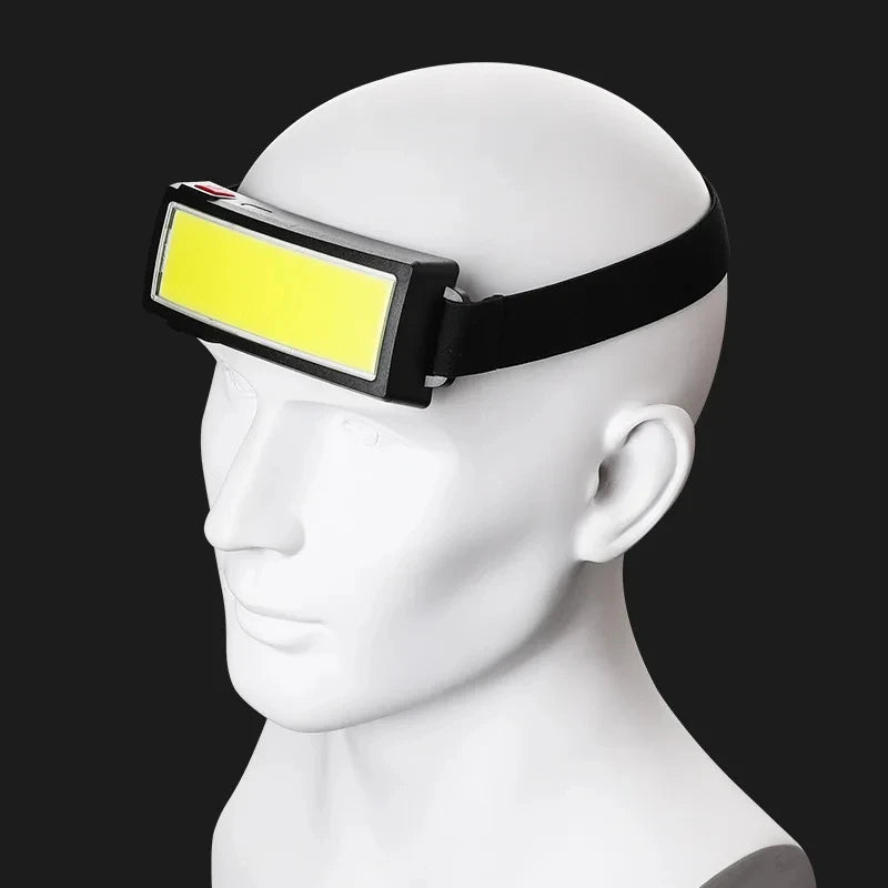 1 Pc Strong Light High Brightness Cob Headlight Usb Charging Head Mounted Night Fishing Light Outdoor Cycling Floodlight - Action Outdoors Kiwi
