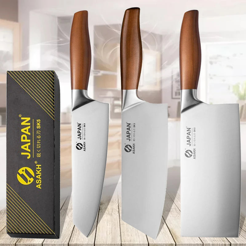 Japanese Kitchen Knives Set Stainless Steel Fish Fillet Meat Cleaver Chef Knife Sushi Knife Slicing Santoku Knife Cooking Tools - Action Outdoors Kiwi