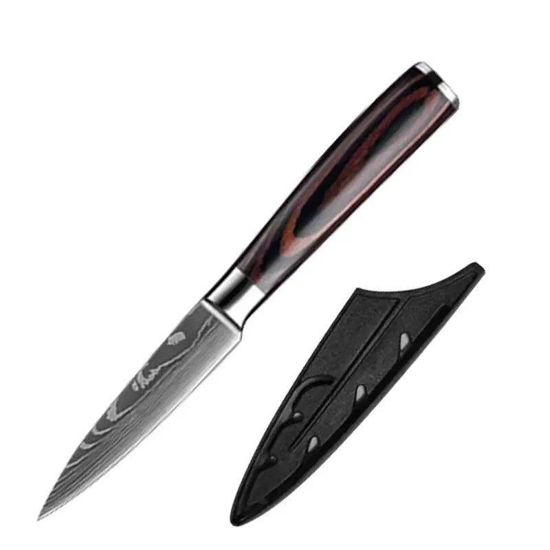 Kitchen Knife Chef Knives Meat Cleaver Fruit Vegetable Knife Slicing Knife Santoku Knife Damascus Pattern Cooking Cutter - Action Outdoors Kiwi