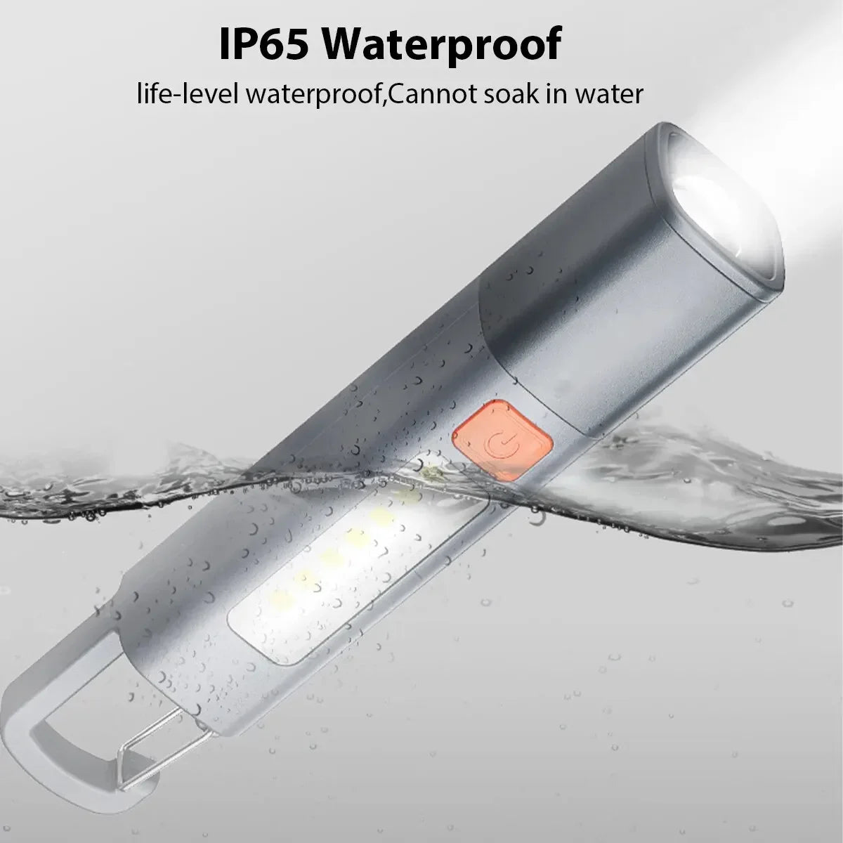 Strong Lighting ABS Flashlamp USB Charging Portable Outdoor Small Flashlight Camping Hanging Lamp Telescopic Focus COB Side Lamp - Action Outdoors Kiwi