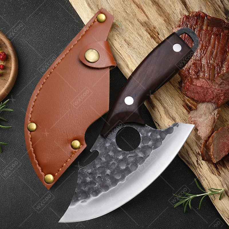 WXCOO Professional Kitchen Knives Hand Forged Boning Knife Stainless Steel Fruit Paring Knife Meat Cleaver Butcher Slicing Knife - Action Outdoors Kiwi