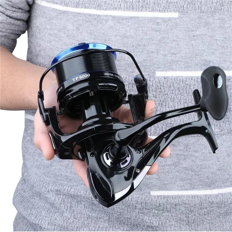 Sougayilang 8000-12000 Series Carp Fishing Reel Spinning Reel Max Drag 25kg Surf Fishing Reels Freshwater Saltwater Sea Fishing - Action Outdoors Kiwi