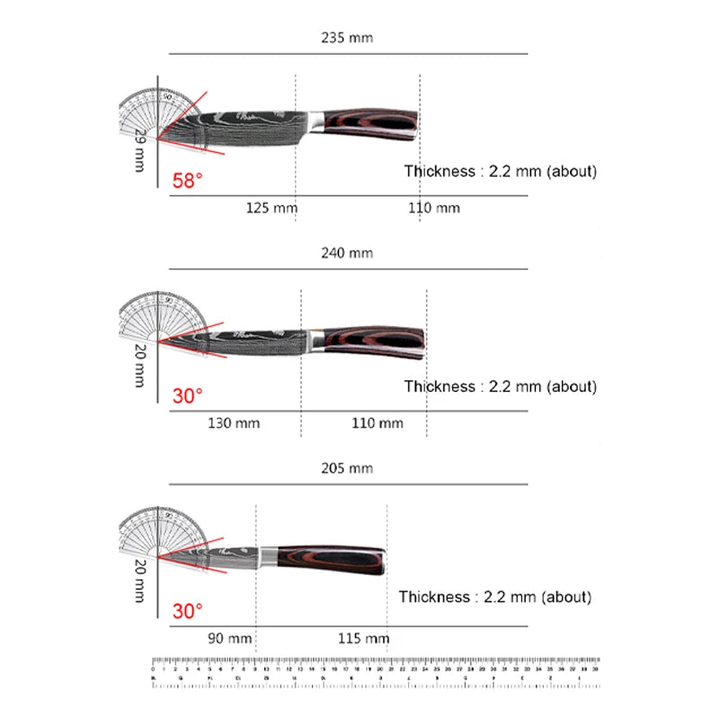 Kitchen Knives High Stainless Steel Chef Knife Slicing Butcher Boning Knife Cleaver Meat Vegetables Fruit Fish Filleting Knife - Action Outdoors Kiwi