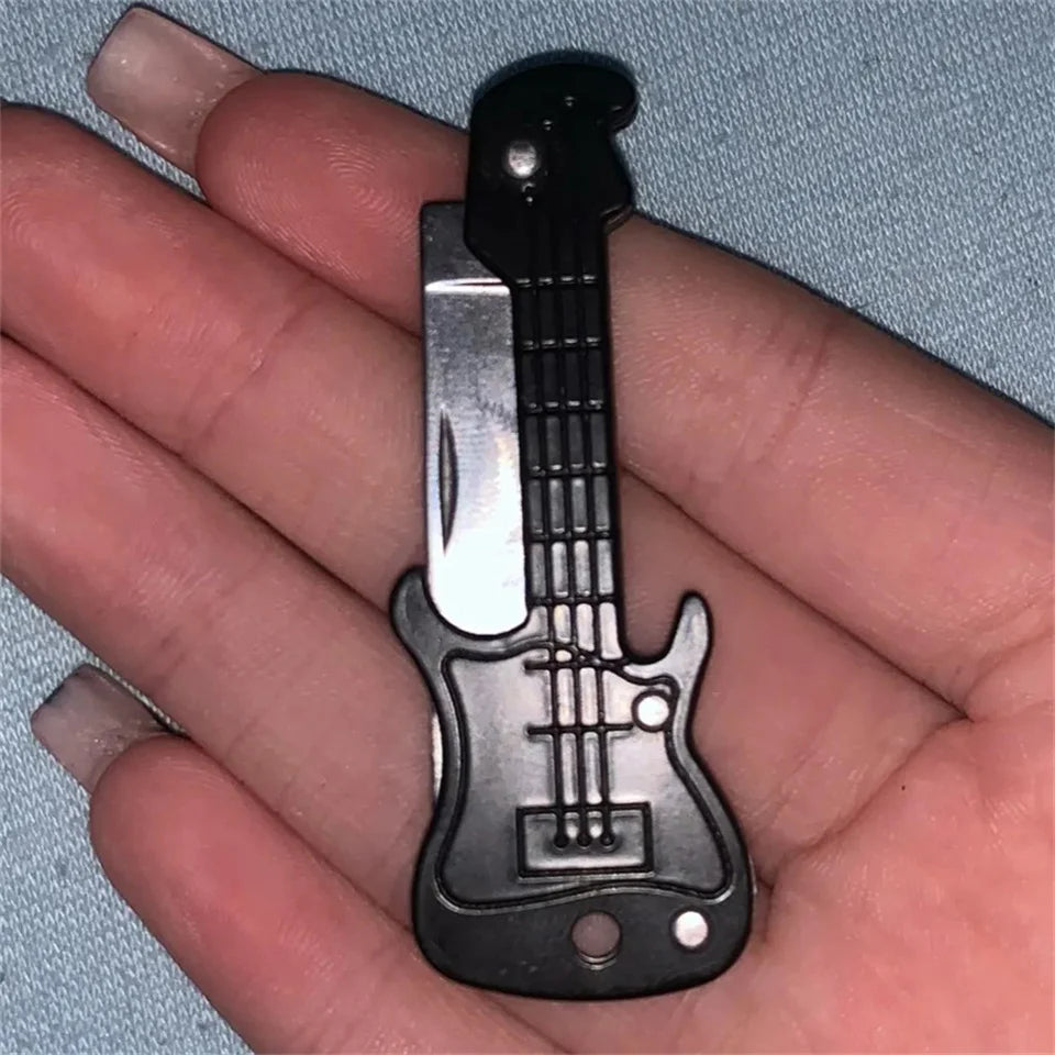 Mini Guitar Keychain Knife Stainless Steel Folding Knife Fishing Filet Knives Portable Multifunction Outdoor Folding Knife - Action Outdoors Kiwi
