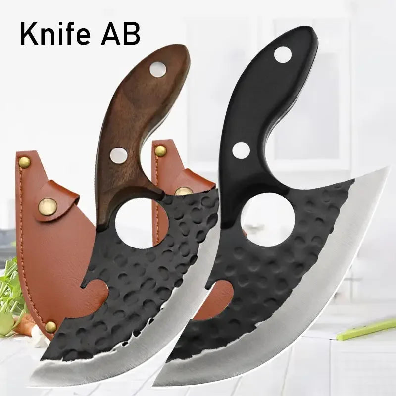 WXCOO Professional Kitchen Knives Hand Forged Boning Knife Stainless Steel Fruit Paring Knife Meat Cleaver Butcher Slicing Knife - Action Outdoors Kiwi
