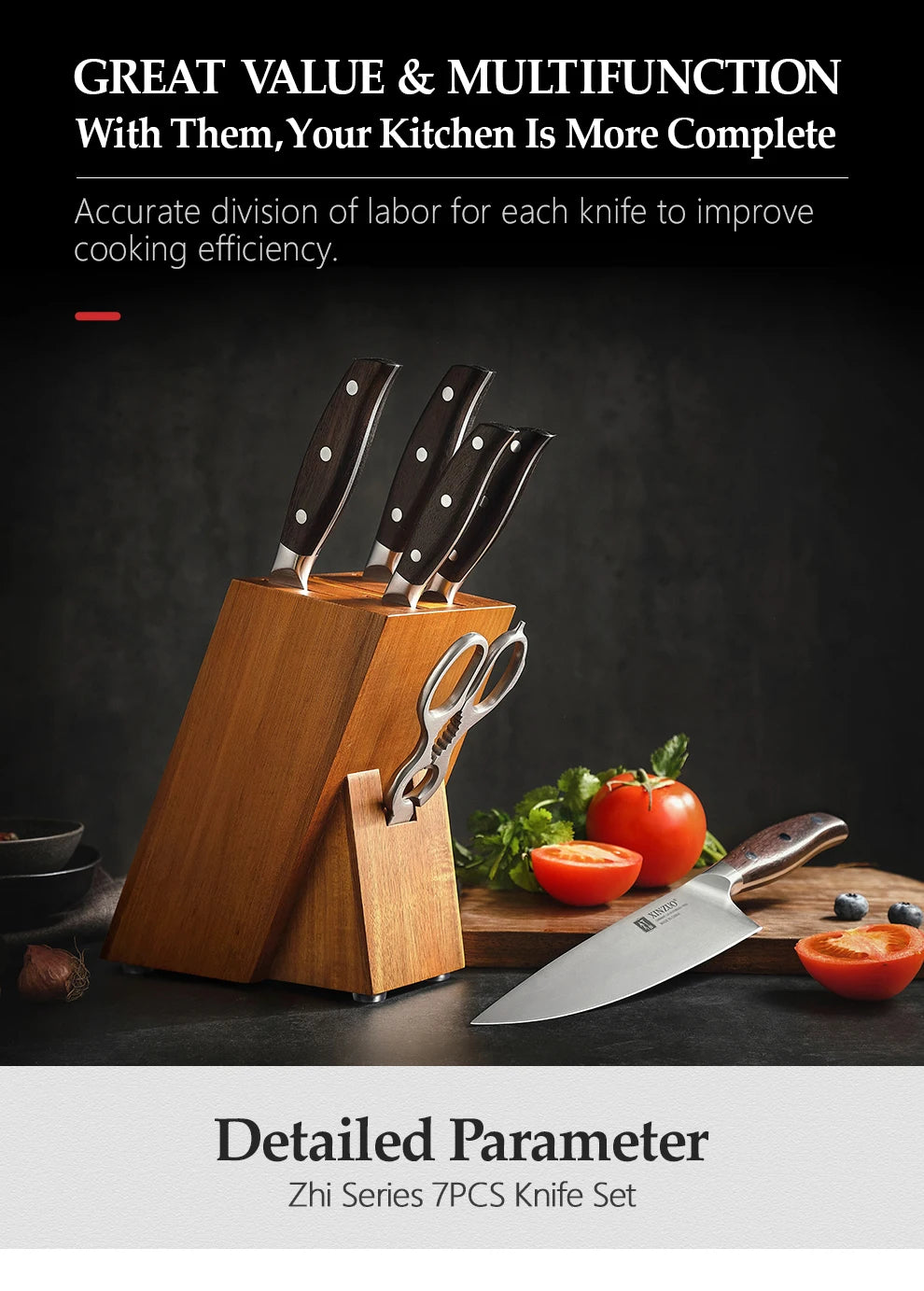 XINZUO Professional Full 7 PCS Knife Set German - Action Outdoors Kiwi