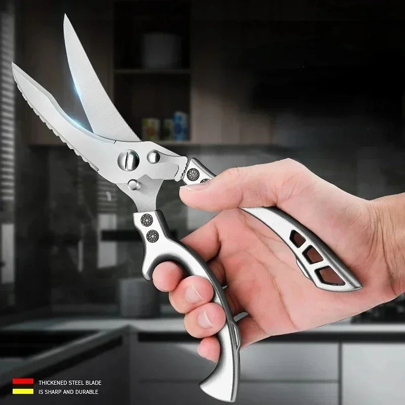 Laser Damascus Kitchen Knife Cleaver Meat Fruit Bread Knife Barbecue Boning Knife Cut Chicken Convenient Scissors Kitchen Knives - Action Outdoors Kiwi