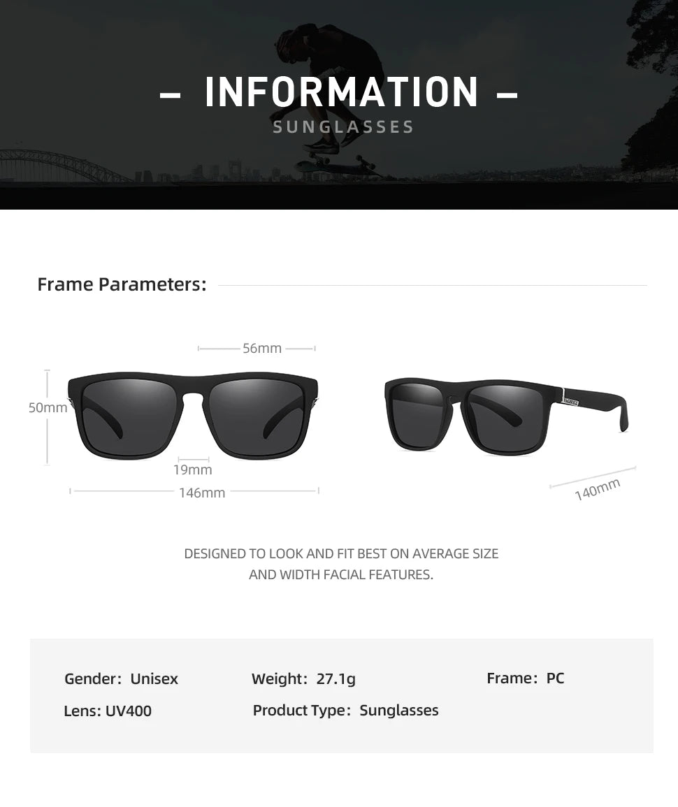 VAGHOZZ Brand Classic Sunglasses Men UV400 Fishing Sun Glasses Women Square Outdoor Male Sport Eyewear Driving Shades - Action Outdoors Kiwi