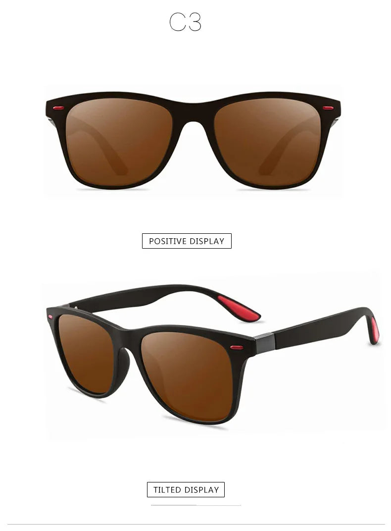 Fashion Classic Polarized Men And Women Square Sunglasses Anti Glare Goggles Travel Fishing Riding Glasses Uv400 - Action Outdoors Kiwi