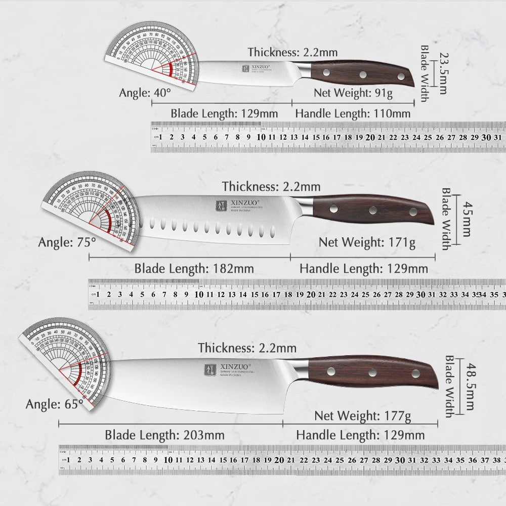 XINZUO Professional Full 7 PCS Knife Set German - Action Outdoors Kiwi