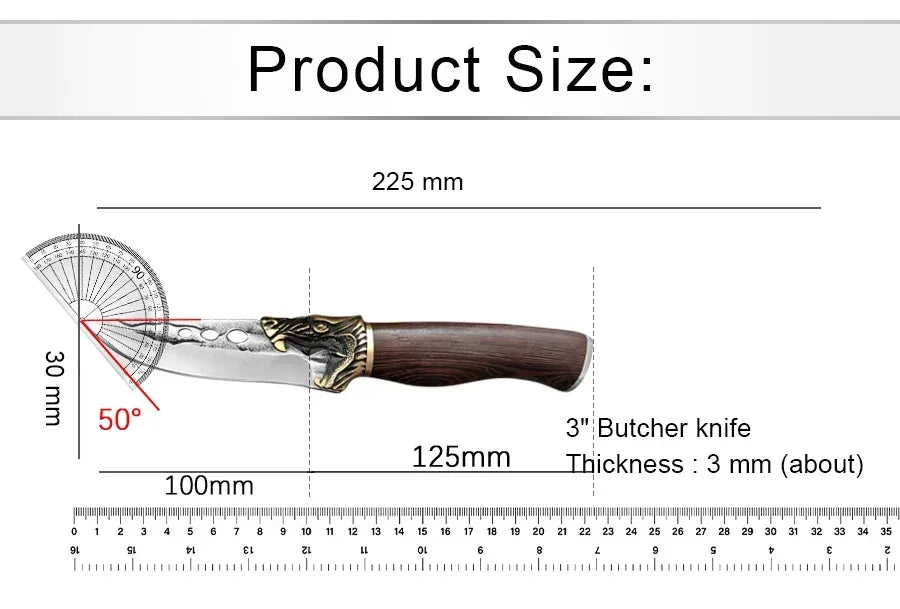 Kitchen Boning Knives Handmade Forged Butcher Cooking Knife Meat Cleaver Chopping Vegetables Stainless Steel Chef Cutting Knife - Action Outdoors Kiwi