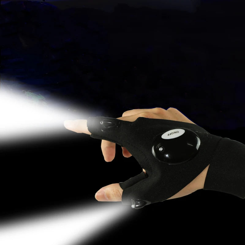 Half-finger Fishing Gloves Led Flashlight Waterproof Flashlight Outdoor Hiking Camping Fishing Rescue Survival Lighting Tool - Action Outdoors Kiwi