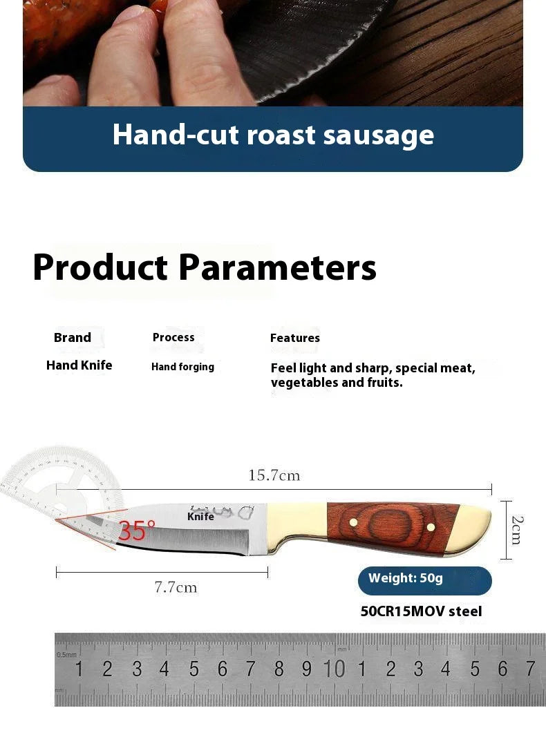 Hand steak meat knife camping copper head knife handlebar meat special knife multifunction fruit knife barbecue meat cutter knif - Action Outdoors Kiwi