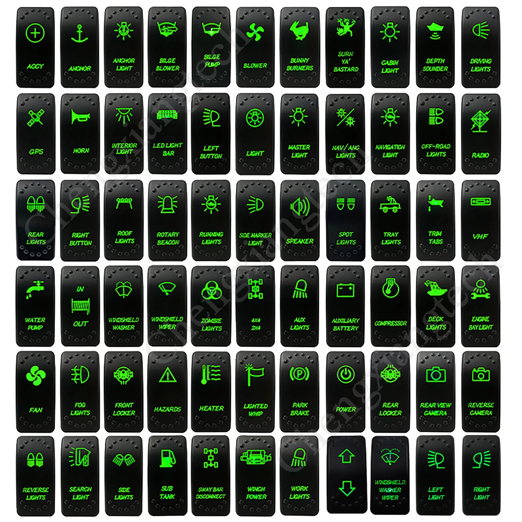 Waterproof Green Led Car Rocker Switch On Off 12V 20A Washer Wiper Momentary Toggle Switch For Marine Boat ATV RZR RV Autosteer - Action Outdoors Kiwi