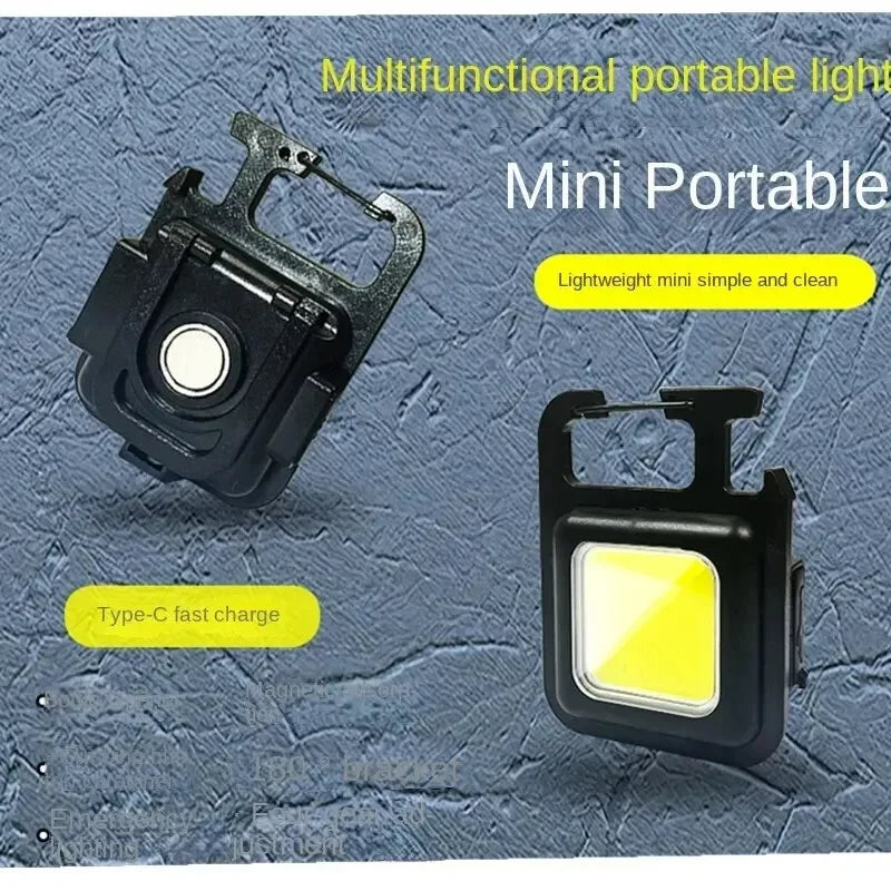 Mini LED Flashlight Keychain Multifunctional Portable COB Camping Lamps USB Charging Work Lights Outdoor Fishing Hiking Lanterna - Action Outdoors Kiwi