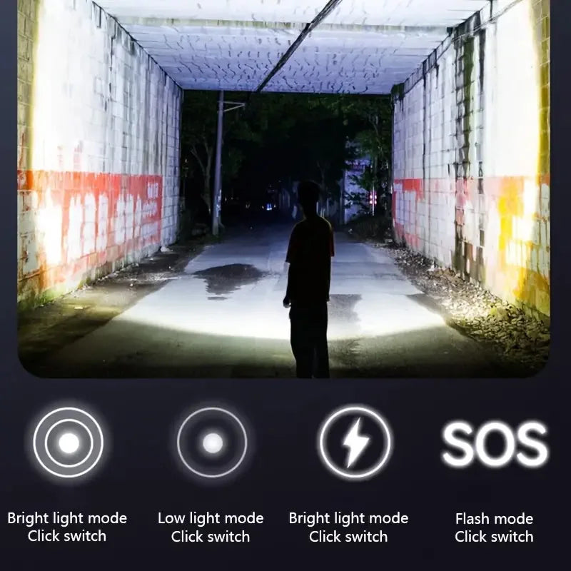 High Power Flashlight LED Keychain Work Light USB Rechargeable Waterproof Camping Fishing Lantern Torch Spotlight Outdoor Lamps - Action Outdoors Kiwi