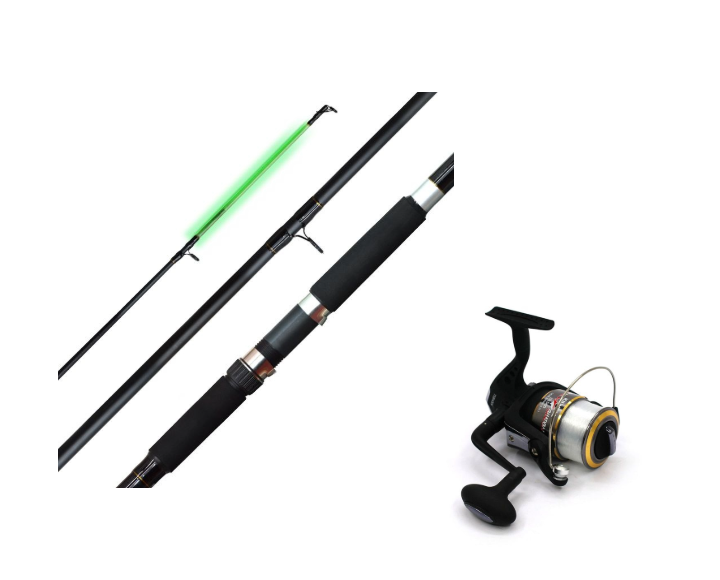 Kilwell LED 1203 80-150g Surf Rod with Reel Combo showcasing a surf rod with LED light and attached fishing reel.