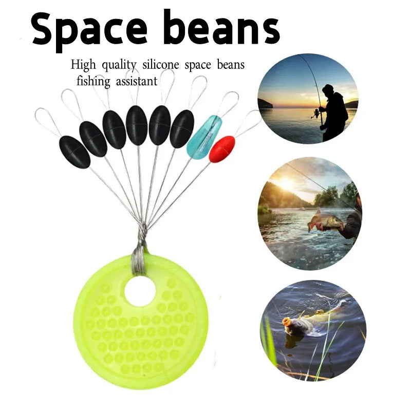 60pcs 10 Group Resistance Space Beans Stopper Not To Hurt The Line Vertical Beans Carp Fishing Tackle Accessories - Action Outdoors Kiwi