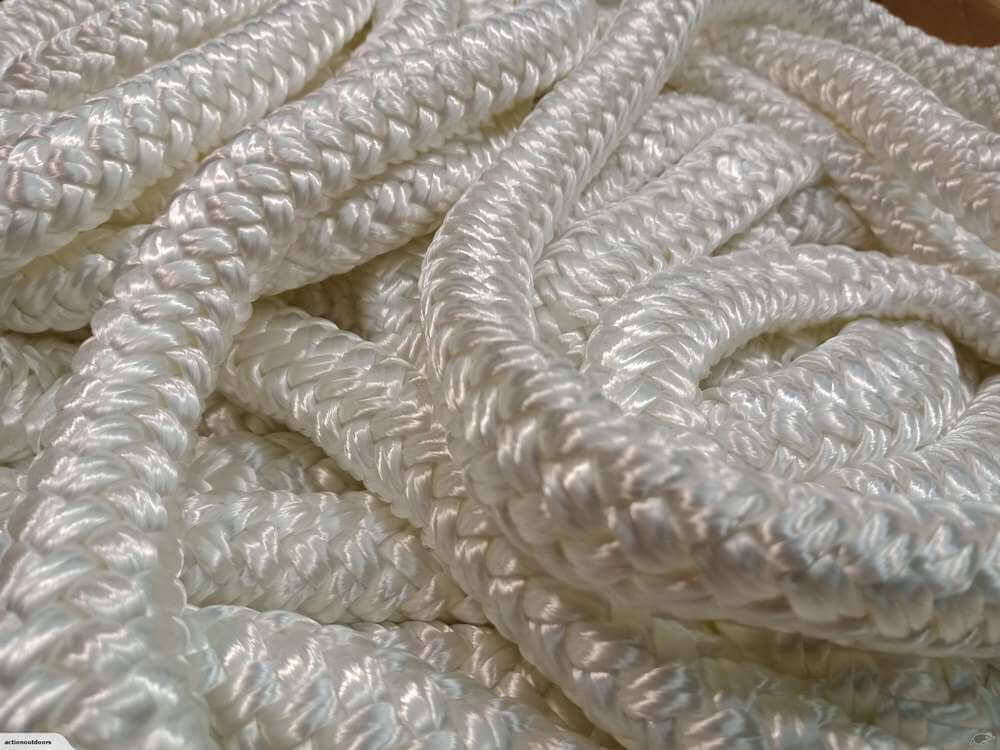 Action Fishing Nets Braided Nylon Ropes Vet rope 22mm Sold by the Meter - Solid White