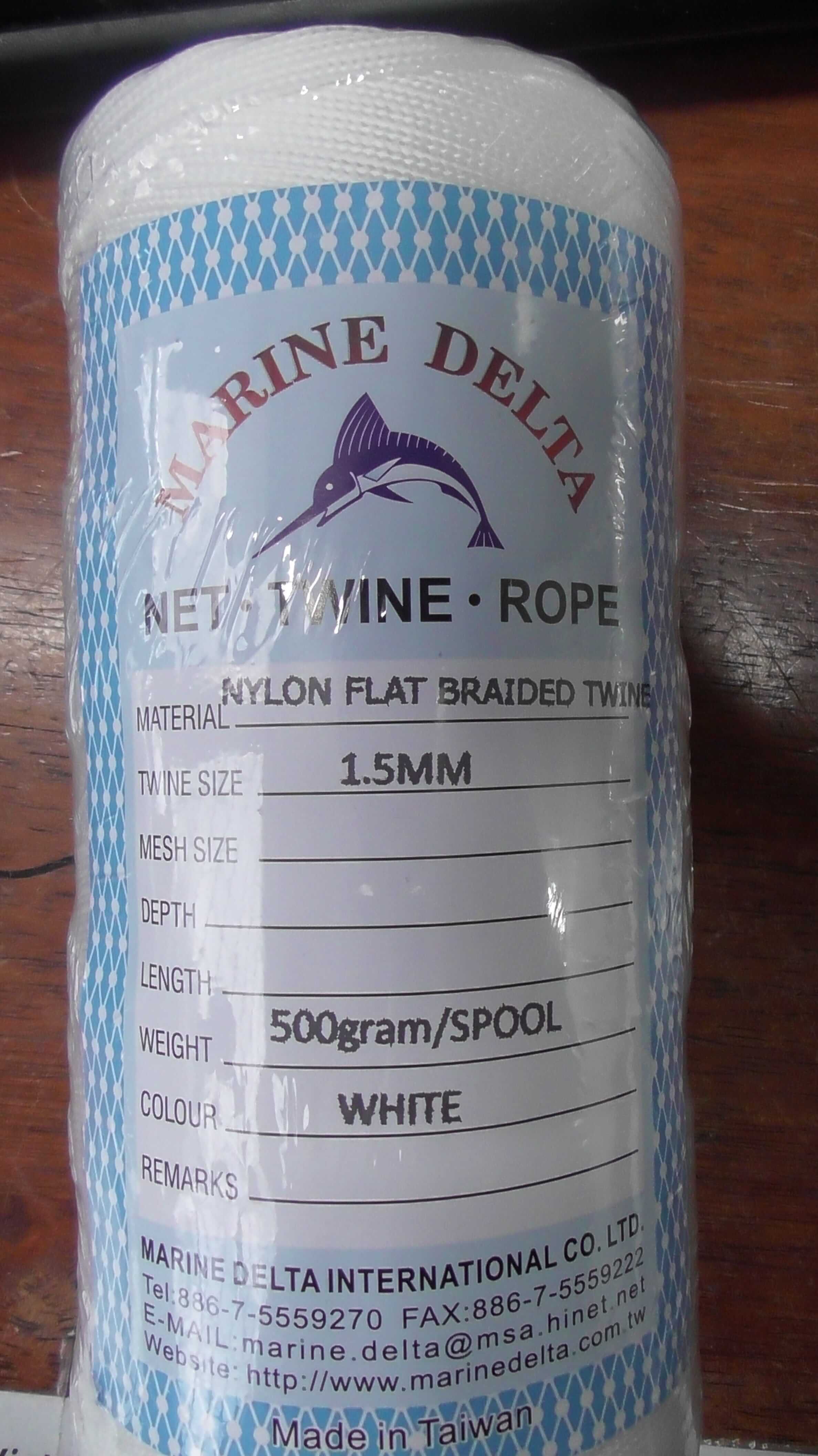 Action Fishing Nets General 500gram Spool 1.5mm White Nylon Flat Braid