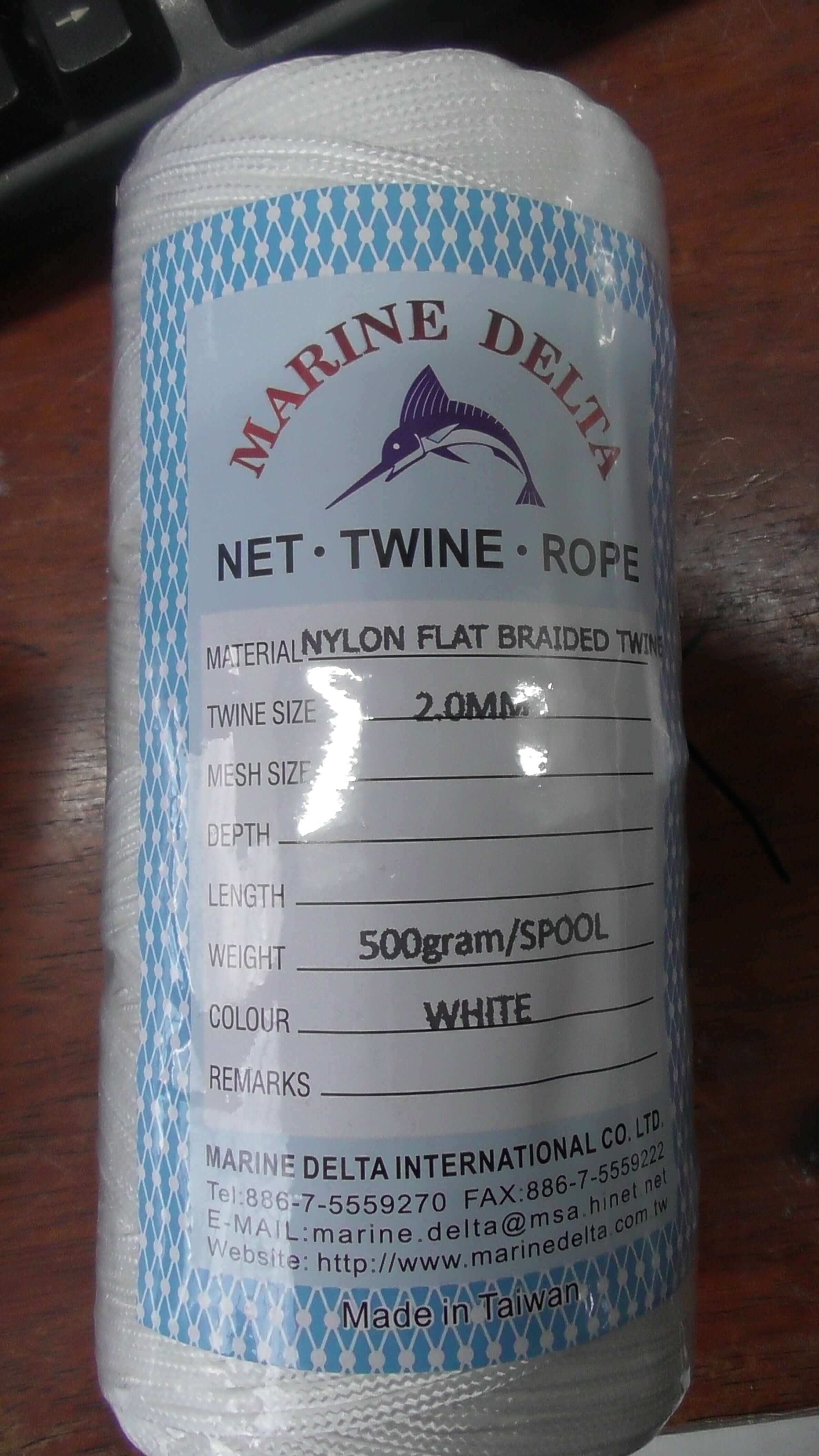 Action Fishing Nets General 500gram Spool 2.0mm White Nylon Flat Braid