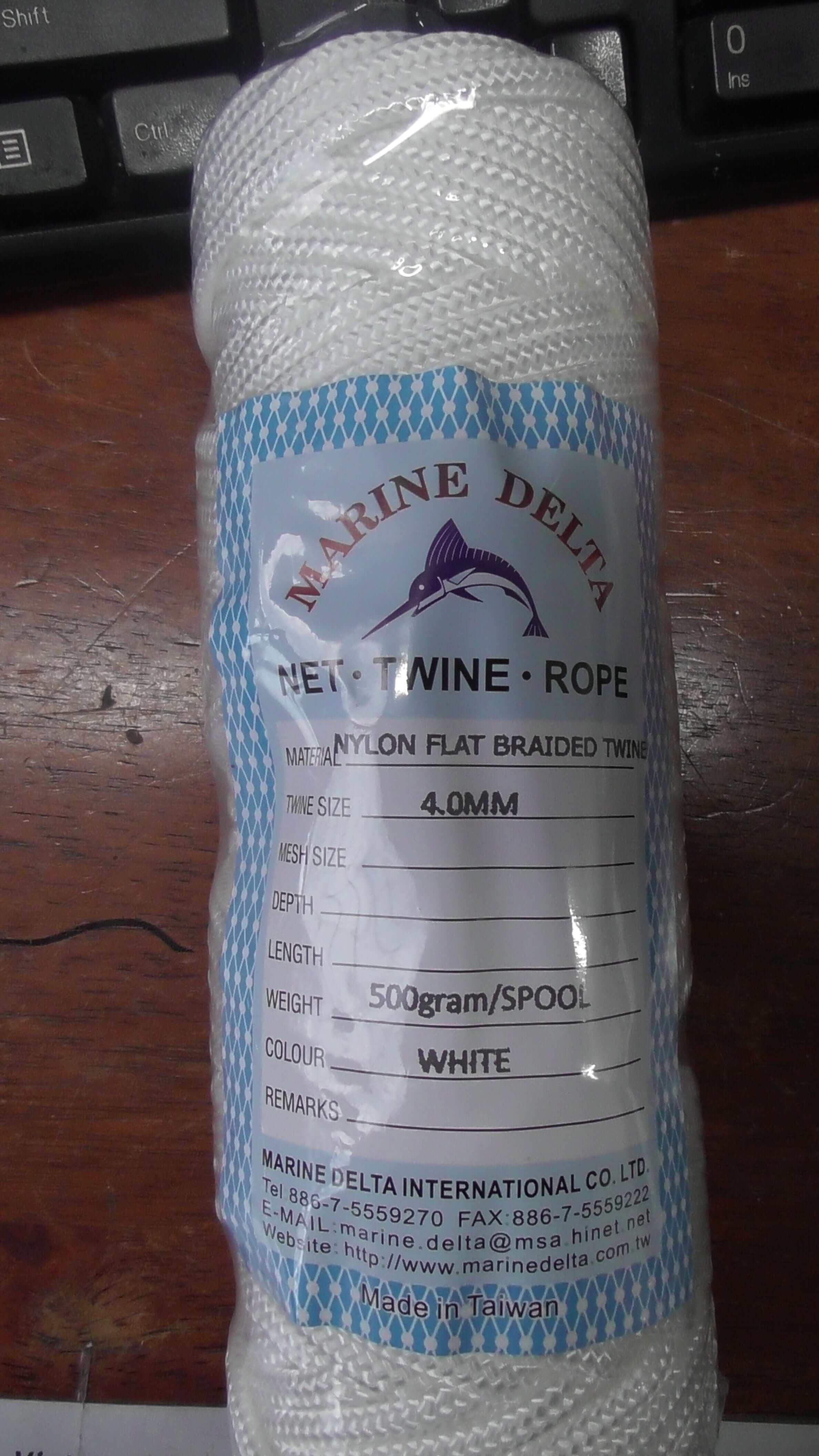 Action Fishing Nets General 500gram Spool 4.0mm White Nylon Flat Braid