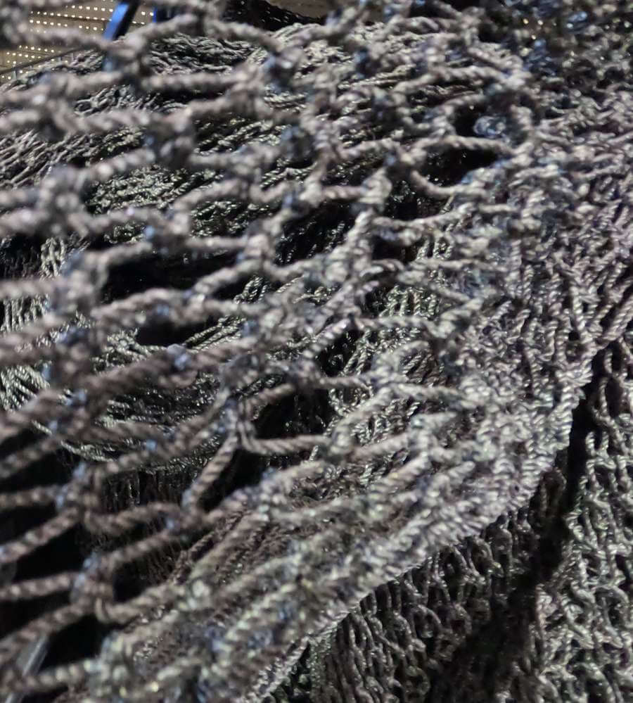 Close-up view of Cray Pot Mesh 45PLY 1.5 Inches 45MD showcasing its durable and strong material ideal for marine applications.