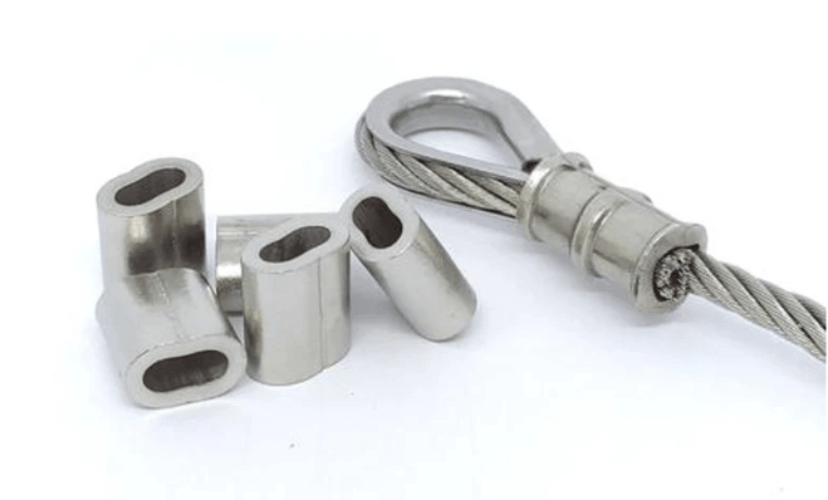 Anzor Crimps for wire rope Nickel Plated Copper Wire Rope Crimps (10 packs)