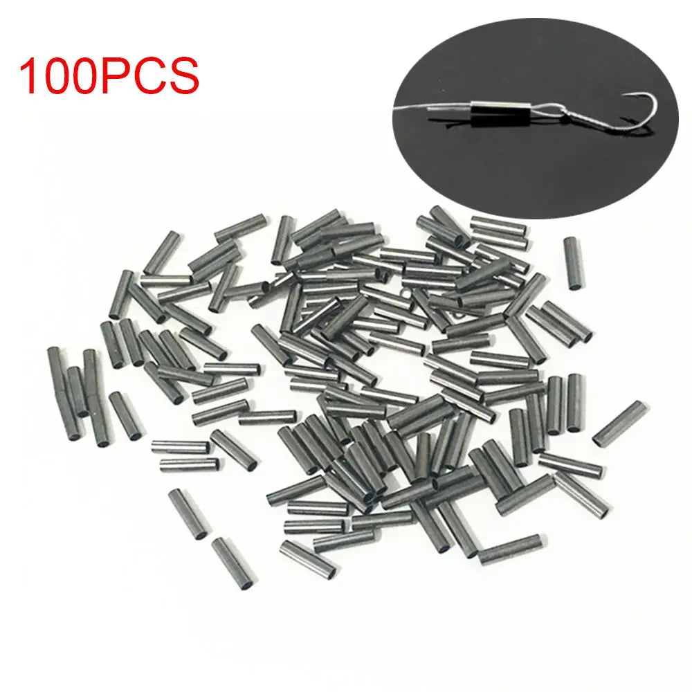100pcs/Lot 1.0mm-2.8mm Sea Fishing Accessories Line Tube Copper Fishing Line Aluminum Crimp Sleeve Copper Tube - Action Outdoors Kiwi
