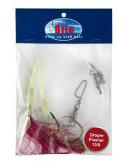 Bite Fishing RIGS Groper FlashRig 2H 13/0 Pink