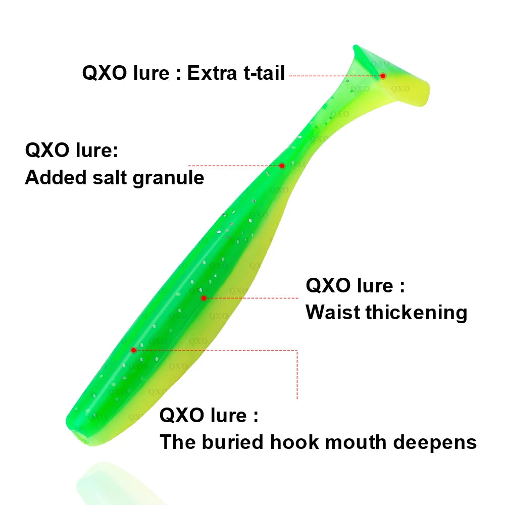 QXO Fishing Soft Lure Worm With Box Silicone Bait Accessories Swimbait Streamer Sea Fishing Spoon Lure 7cm 10cm Wobbler Set - Action Outdoors Kiwi