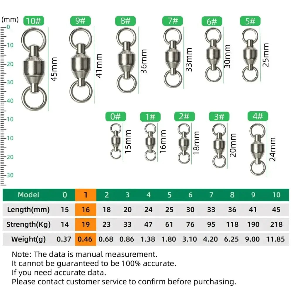 DNDYUJU 10 To 20pcs Stainless Steel Bearing Fishing Swivels Barrel Rolling Swivels Connector Fishing Accessories Tools Tackle - Action Outdoors Kiwi