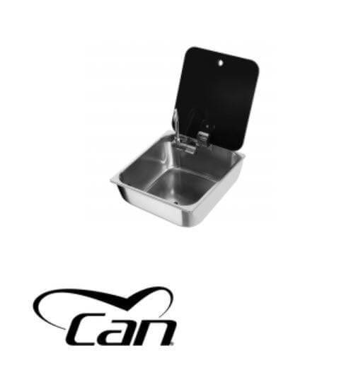CAN Sink CAN Rectangular Sink with Tap and Glass Lid