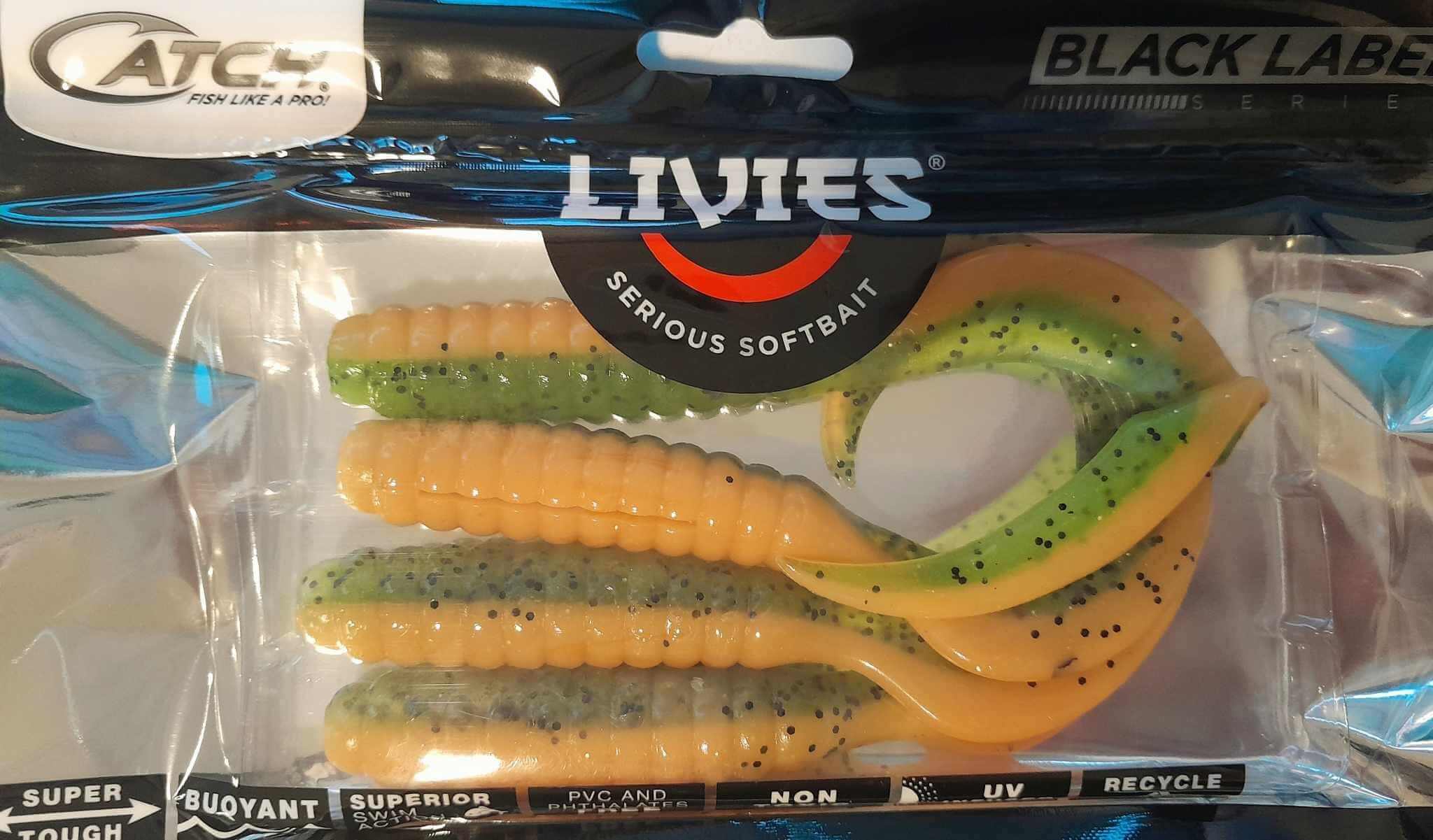 Catch Soft Bait Catch Livies Curly Tail 6in Caipirinha Glow