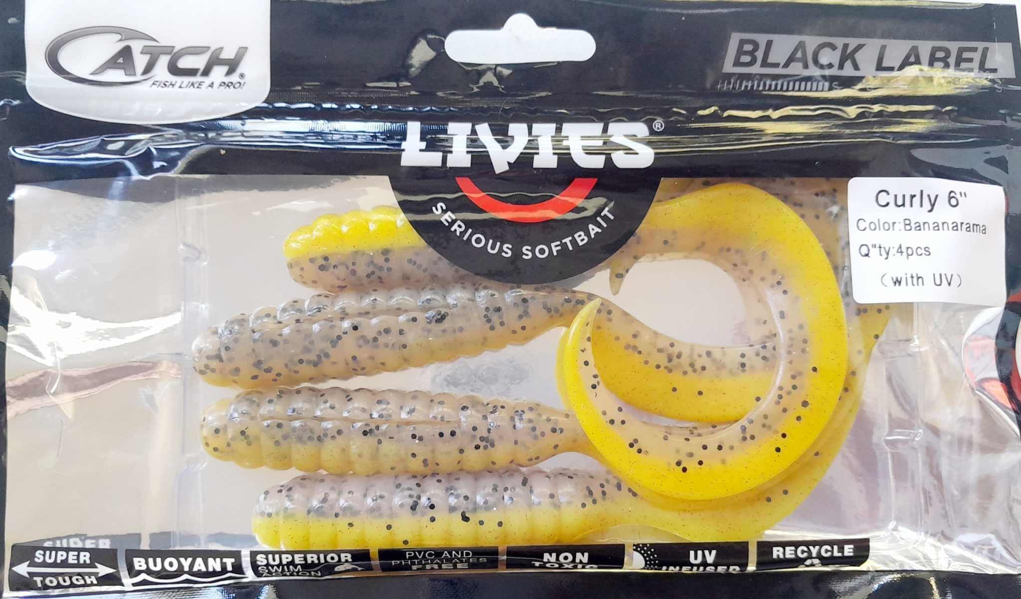 Catch Soft Bait Catch Livies Curly Tail Bait 6in Bananarama
