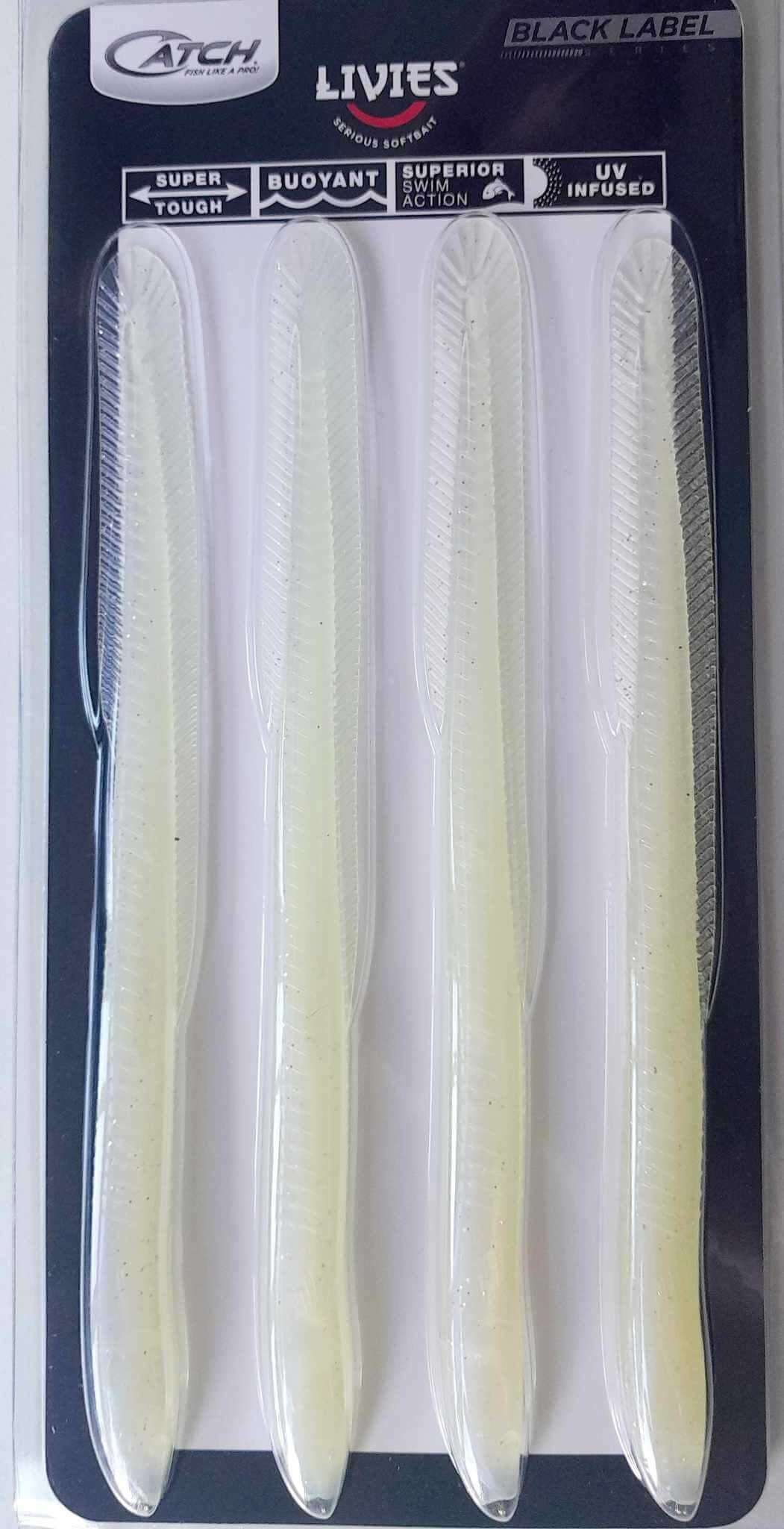 Catch Soft Bait Catch Livies Eels Tail 7in White Warrior