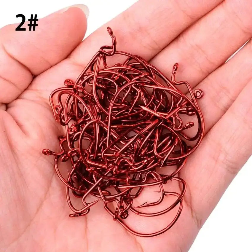 China Action Fishing Nets 10pcs/ Box Fishing hook Offset 8# - 5/0# crank hook for soft worm bait fishhook crankbait fishing tackle accessories pesca hooks