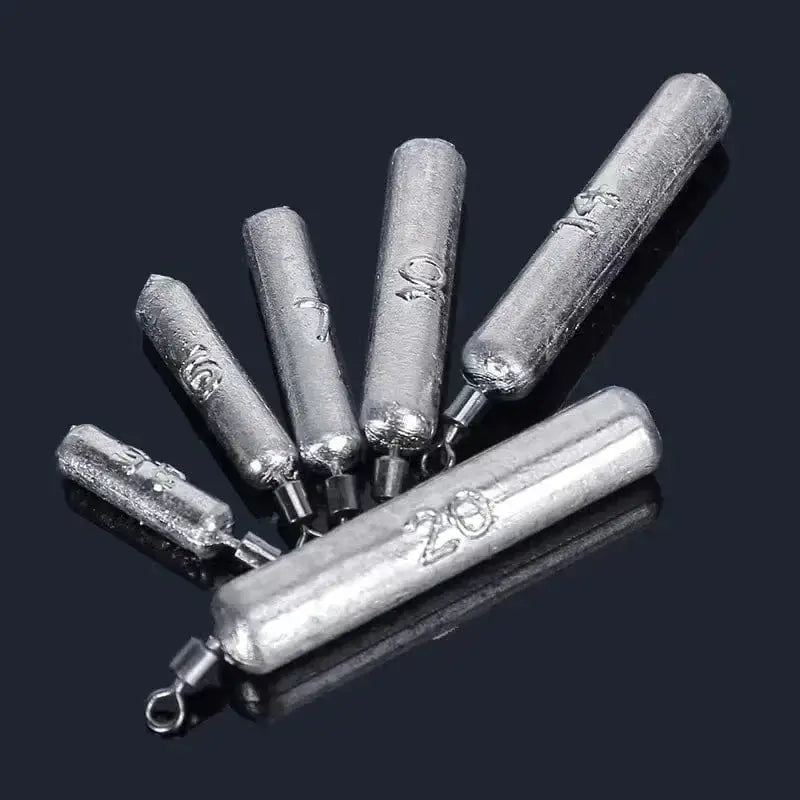 China Action Fishing Nets 10pcs Fishing Weight Sinker Set 5g 10g 20g Carp Fish Baits Elongated Shape Weights Fishing Tackle Accessories