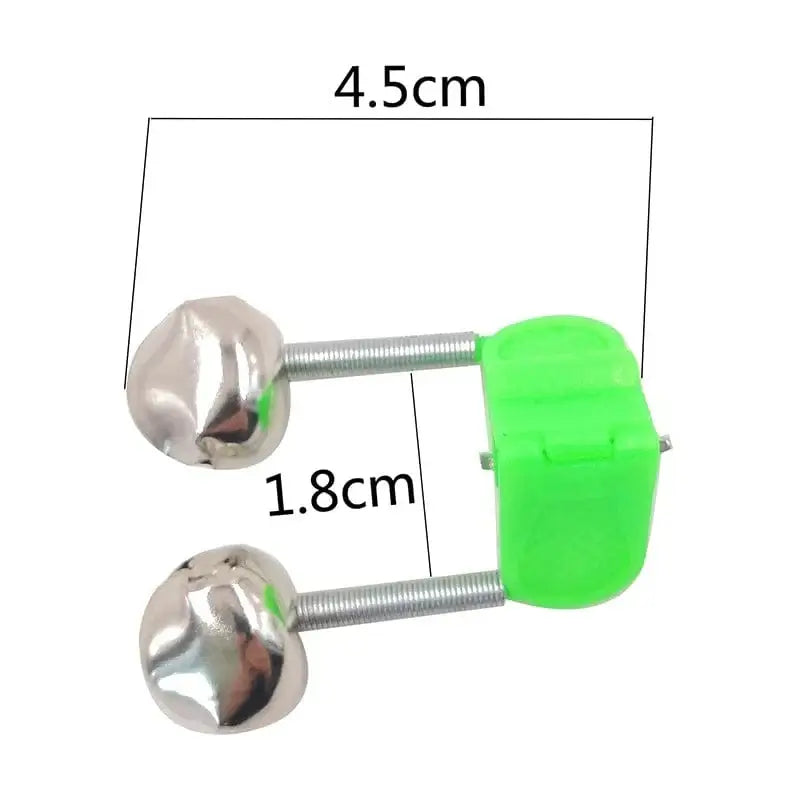 China Action Fishing Nets 10pcs/lot Fishing Bite Alarms Fishing Rod Bell Rod Clamp Tip Clip Bells Ring Green ABS Fishing Accessory Outdoor Metal