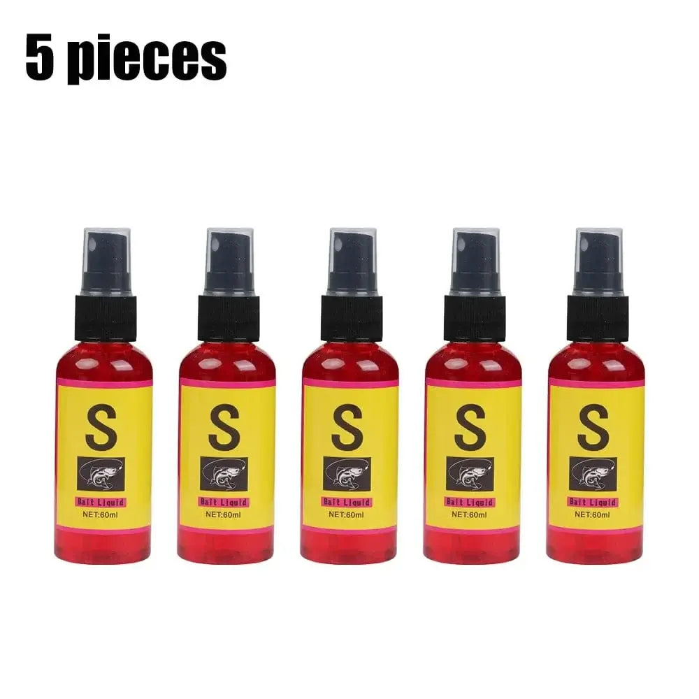 China Action Fishing Nets 5 PCS 60ml Liquid Fish Bait fishing material Carp Bait Nest Material Lure Additive Carp Fishing Artificial Bait Fishing Accessories