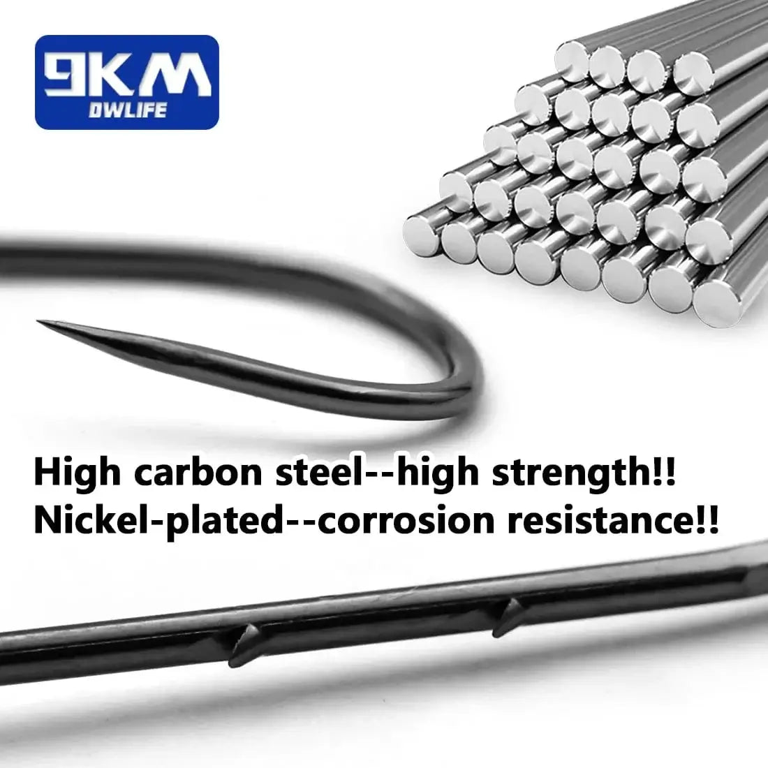 China Action Fishing Nets 9KM Baitholder Fishing Hooks Sea Barbed Fishing Lures Shank Beak Live Bait Holder Carp Fishing Jig Worm Hooks Accessories Tackle