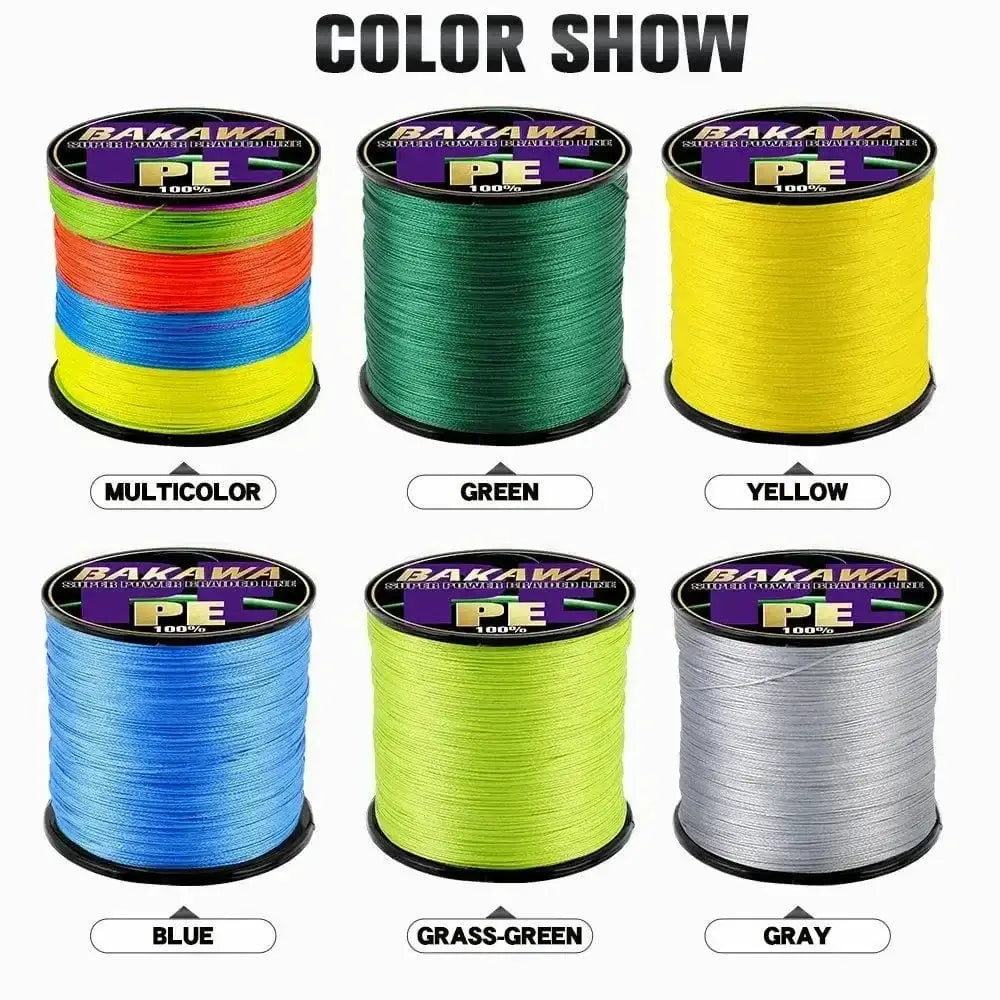 China Action Fishing Nets BAKAWA X4 Strands Abrasion Resistant Braided Fishing Line PE Super Strong Carp Multifilament Fishing Accessories For 300M