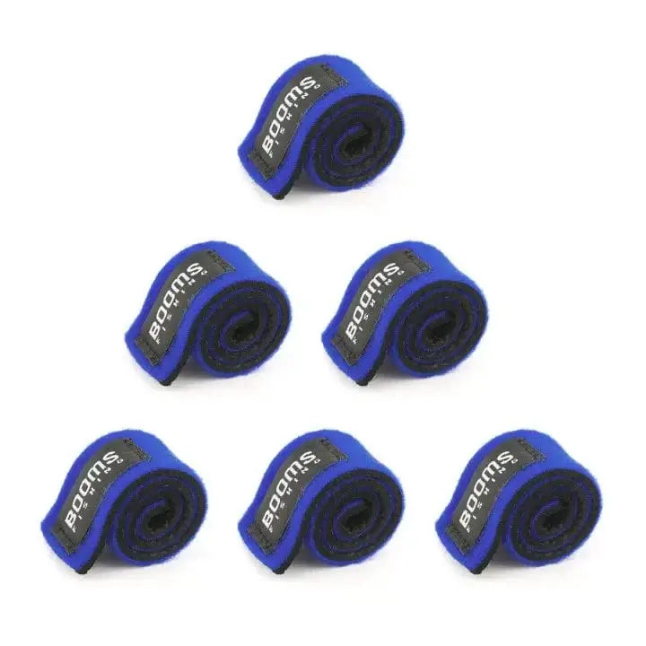 China Action Fishing Nets Blue 6 Pcs Booms Fishing RS3 Lure Fishing Rod Holder Belt Strap With Rod Tie Suspenders Wrap Fishing Tackle Boxes Tools Box Accessories