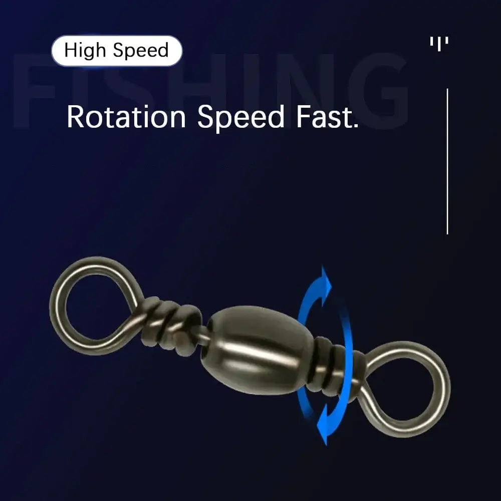 China Action Fishing Nets DNDYUJU 100pcs Fishing Connector Barrel Swivel Carbon Steel Sea Hooks Connector for Sea Fishing Luer Connector Accessories