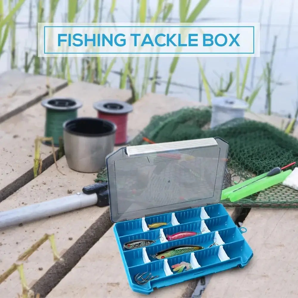 China Action Fishing Nets Double Sided Fishing Box Fishing Accessories Lures Hooks Storage Box Fishing Tackle Organizer Box Compartments Bait Lure Hook St